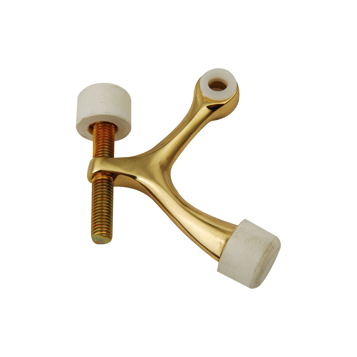 White Rubber Bump Tips Brass Adjustable Hinge Pin Door Stop